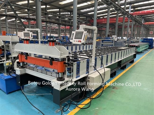 Rolo vitrificado galvanizado da telha que forma a máquina automática para a construção