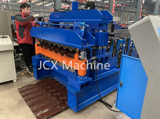 Rolo automático completo da dupla camada que forma o dispositivo cortado hidráulico do controle do PLC da máquina