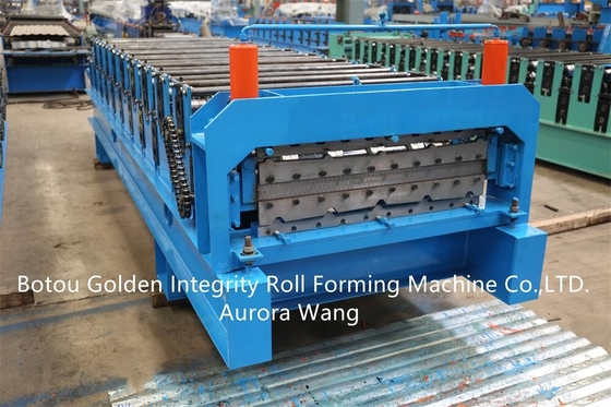 Rolo trapezoidalmente do material de construção da telha de telhado da dupla camada que forma o fabricante da máquina