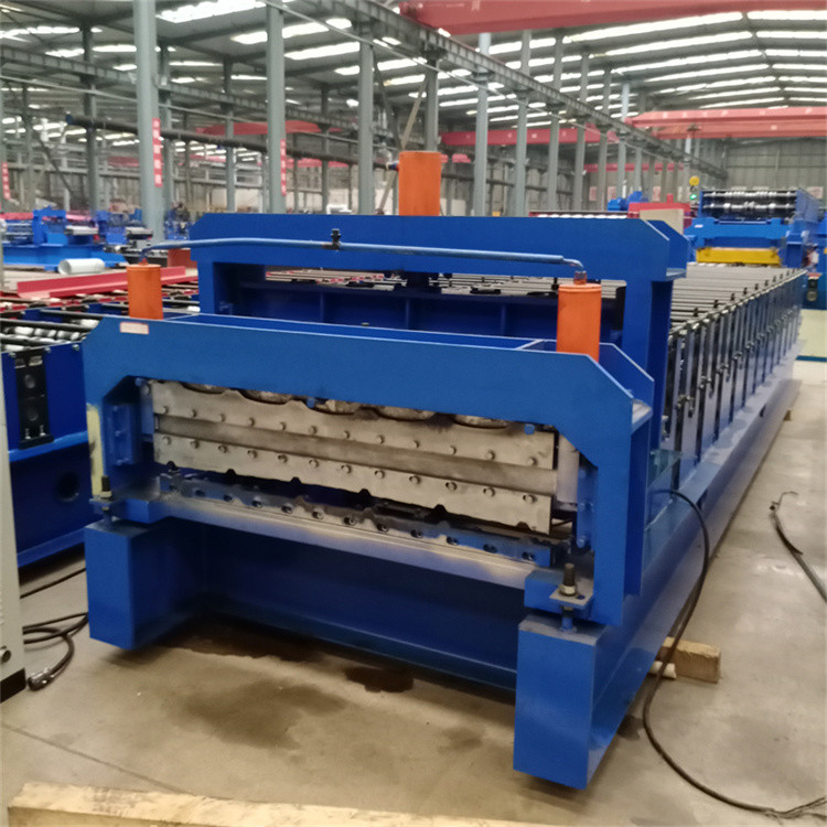 Rolo da dupla camada do metal da cor que forma a máquina para as folhas do telhado e o painel de parede de aço
